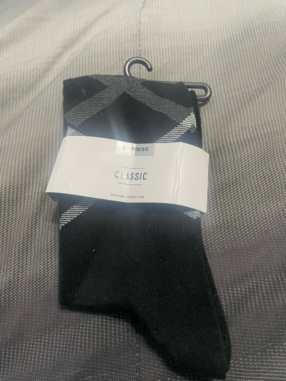 Express Black Argyle Dress Socks - Men